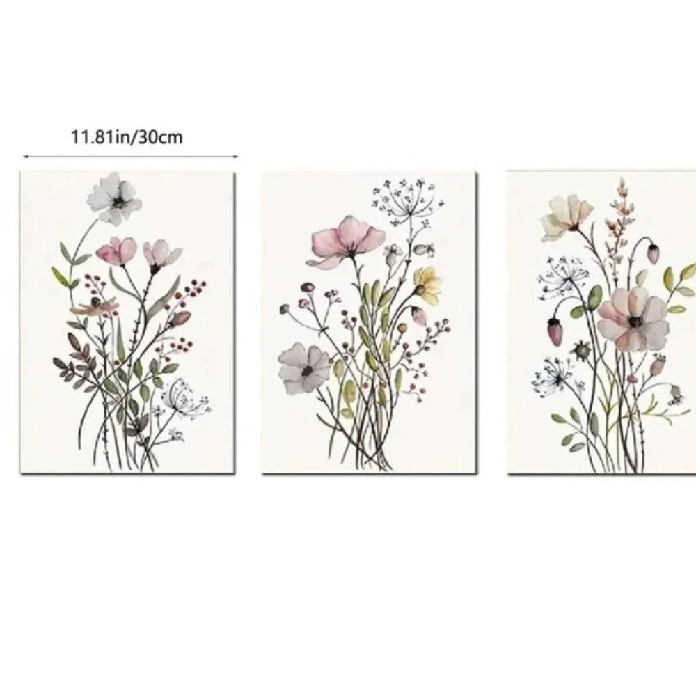 Boho Floral Nature Print Canvas Wall Decor